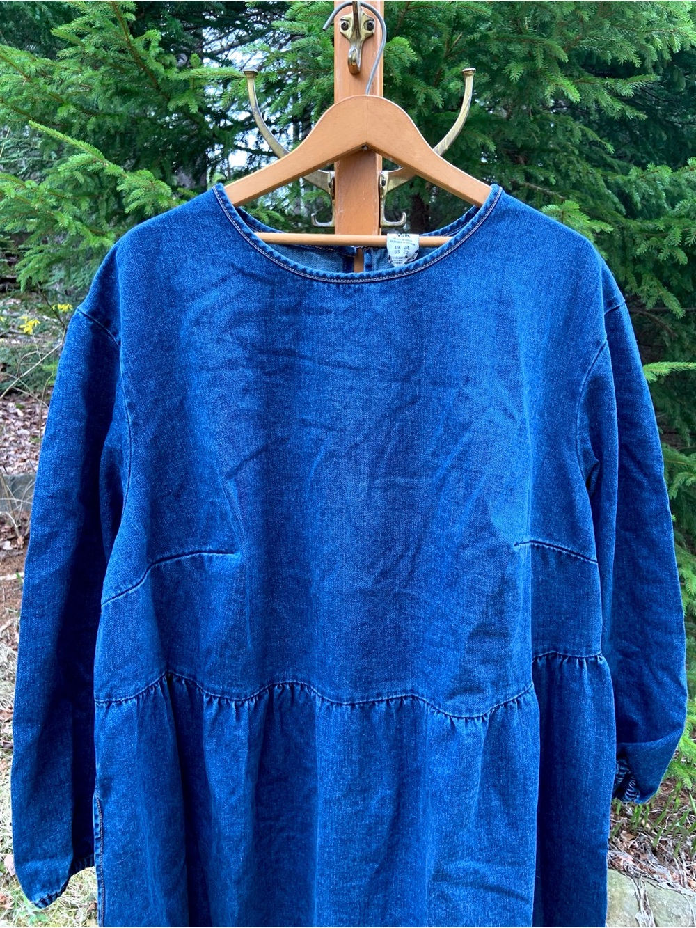 Lucy & Yak NWT Denim Blue Long Sleeve Embroidered Dress - Size 20US - Picture 2 of 6